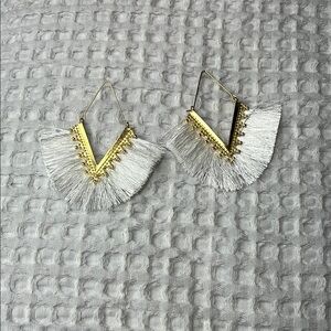 Elegant Gold and Silver Tassel Earrings